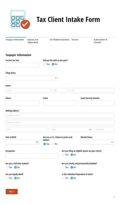 Free Tax Prep Form Templates Cognito Forms