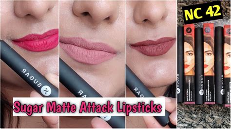 Sugar Matte Attack Transferproof Lipsticks Review And Swatches On Dusky