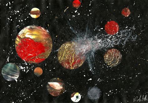 Infinite Space Original Acrylic Painting Galaxy Planets Art Cosmos