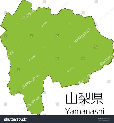 Map Yamanashi Japan Isolated Vector Image Stock Vector Royalty Free