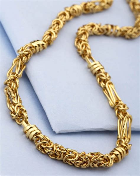 Buy Gold Plated Chain For Men In Stylish Interlink Design Online Also