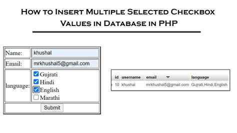 How To Insert Multiple Selected Checkbox Values In Database In Php Myprograming