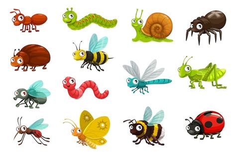 Premium Vector Cute Bugs And Insects Cartoon Characters