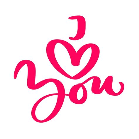 Premium Vector Calligraphy Phrase I Love You Vector Valentines Day