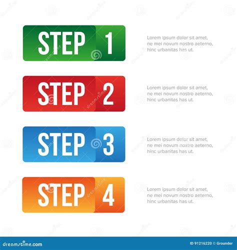 Four Step Banner Design Chart Infographic Step By Step Number