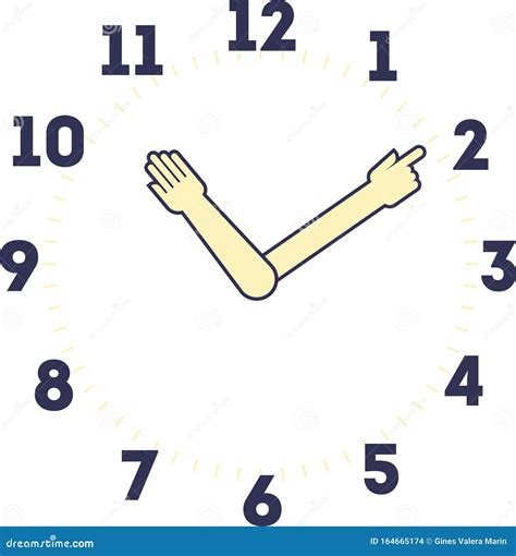 Hand Watch Minute And Hour Markers As Hands Stock Vector