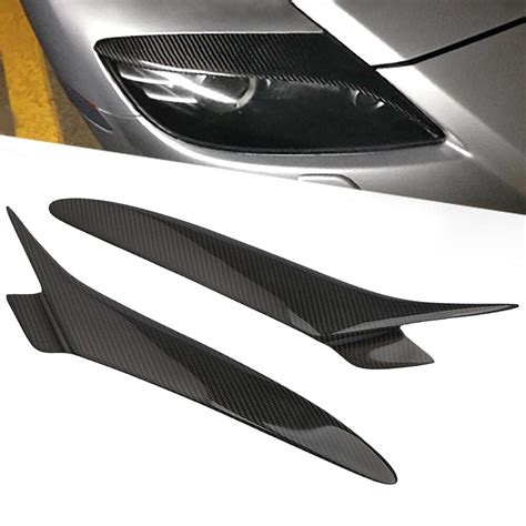 Carbon Fiber Front Headlight Lid Eyebrows Eyelids Cover For Mazda Rx 8