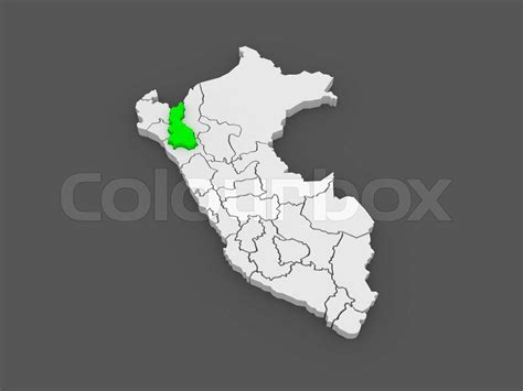 Map Of Cajamarca Peru Stock Image Colourbox