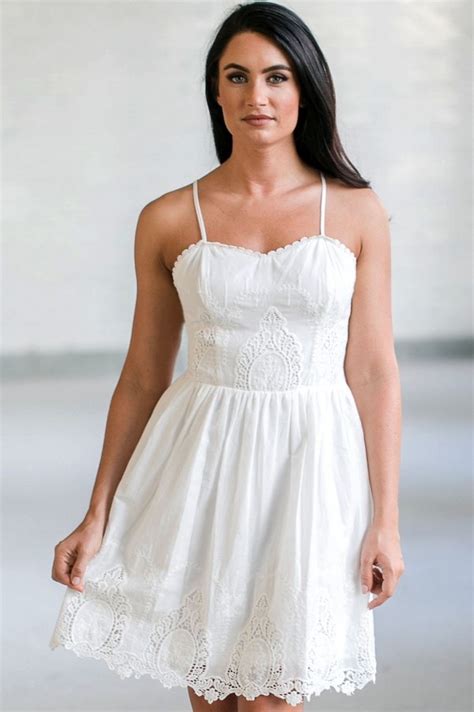 White Eyelet Dress Cute White Summer Dresses Online White Sundress