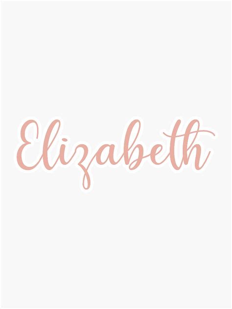 Elizabeth Custom Name Sticker For Sale By Sofdesign Redbubble