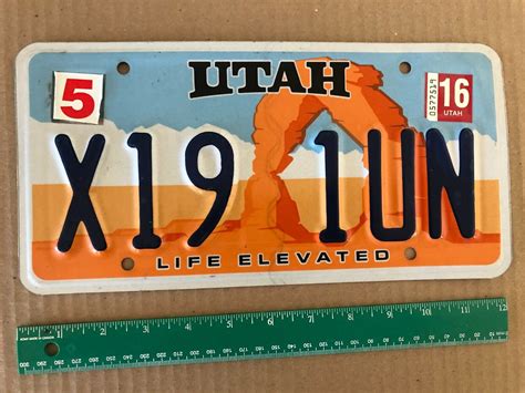 License Plate Utah Life Elevated Arches X19 1 Un Ebay