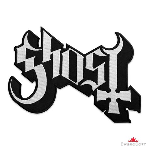 Ghost Bc Logo Text Embroidered Patch Iron On Embrosoft