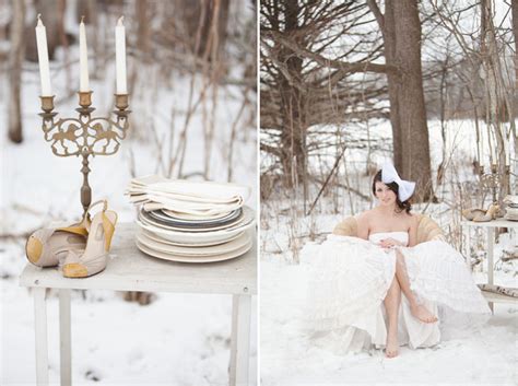 Outdoor Whimsical Winter Wedding Inspiration Green Wedding Shoes