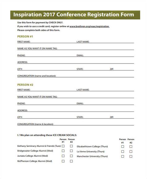 Conference Registration Form Template