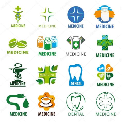 Gran Conjunto De Logotipos Vectoriales Para La Medicina Stock Vector By