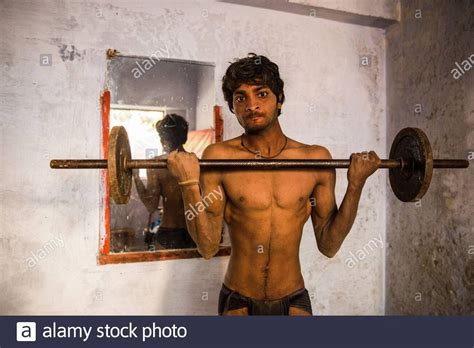 Download This Stock Image Kushti Wrestler Exercising Varanasi India
