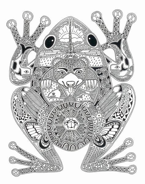 Frog Adult Coloring Pages In 2020 Frog Coloring Pages Coloring Pages
