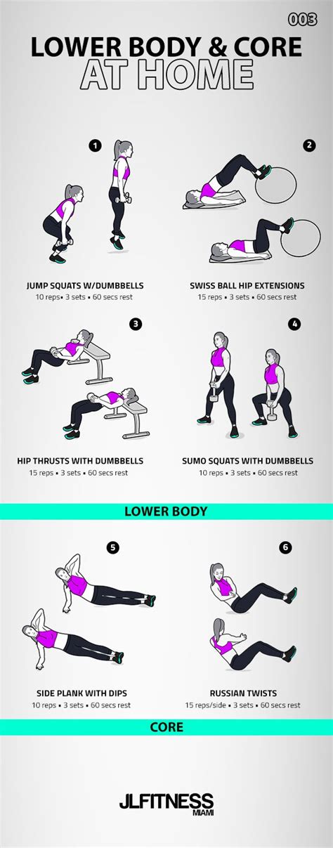 Lower Body Core At Home Workout For Women Jlfitnessmiami At