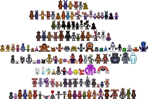 Fnaf Series Characters Overworld Sprites By Piggie2023 On Deviantart