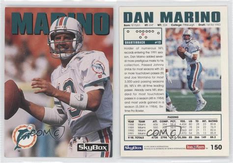 Maybe you would like to learn more about one of these? 1992 Skybox Impact #150 Dan Marino Miami Dolphins Football Card | eBay