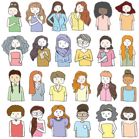 Premium Vector Hand Drawn Vector Illustration Of Women Diversity In