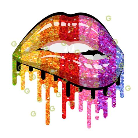 Dripping Lips Png Glitter Lips Png Glitter Lips Clipart Dripping Lips Sublimation Glitter Lips