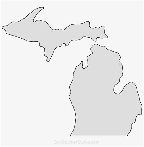 Printable Outline Map Of Michigan