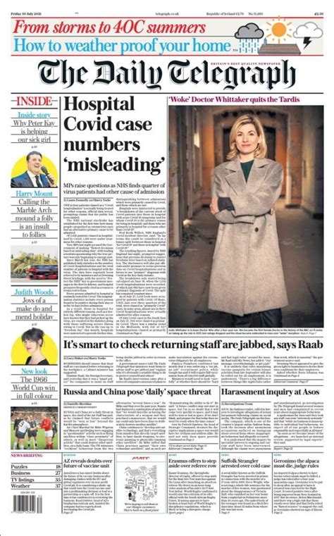 Daily Telegraph Front Page 2nd Of November 2020 Tomorrow S Papers Today