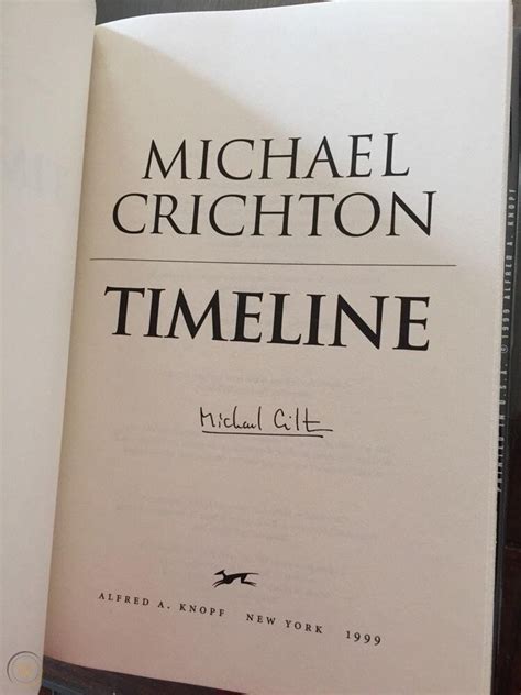 Michael Crichton Timeline Signed 1st Trade Ed Hardcover 1999 1758843759