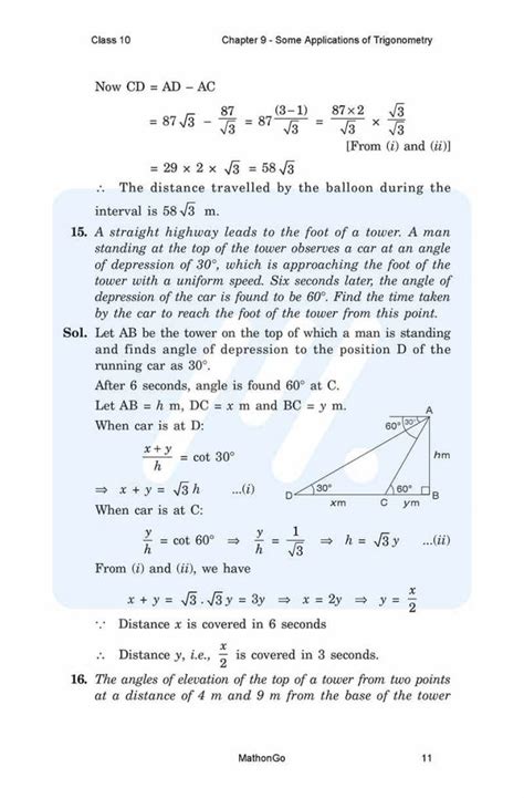 Trig applications geometry chapter 8 packet key : NCERT Solutions for Class 10 Maths Chapter 9 - Some Applications of Trigonometry PDF Download