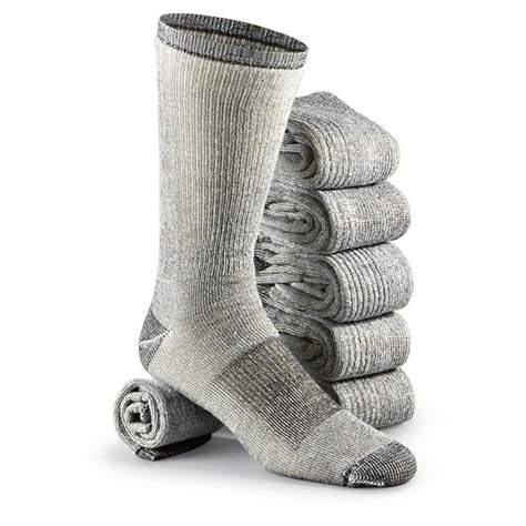 6 Prs Of Merino Wool Blend Socks Black Gray 202966 Socks At