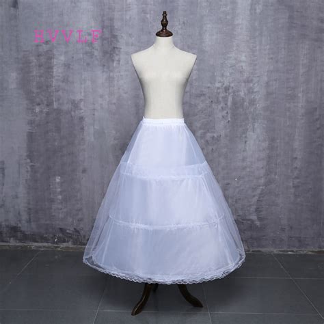 Nylon A Line Medium Fullness 1 Tier Floor Length Slip Style Wedding