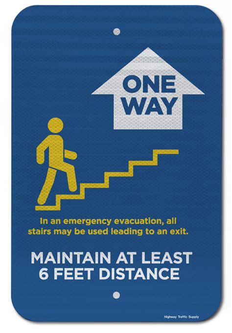 One Way Stairs Up Sign Covid 19 Signs Highway Traffic Supply