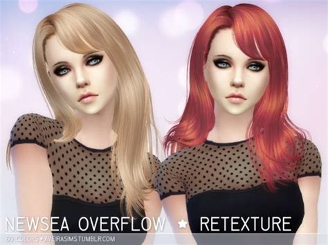 Aveira Sims 4 Newsea S Overflow Hair Retextured Sims 4 Hairs