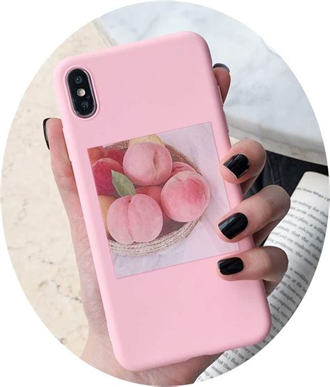 Cute Peach Printed Phone Case For Iphone Xs Max Xr X Cover
