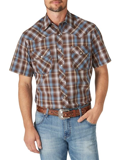 Wrangler Mens Short Sleeve Western Shirt