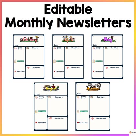 Editable Monthly And Weekly Classroom Newsletters Made By Teachers