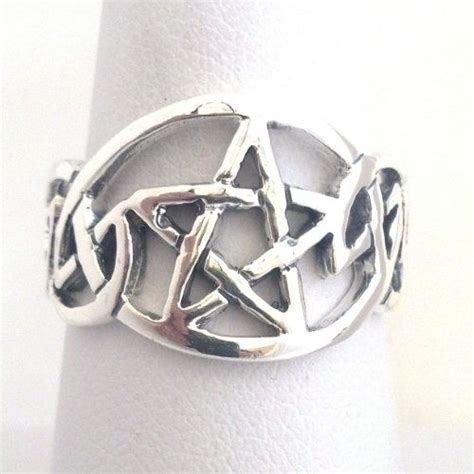 Sterling Silver Wiccan Pentagram Ring Sterling Silver The 5 Pointed