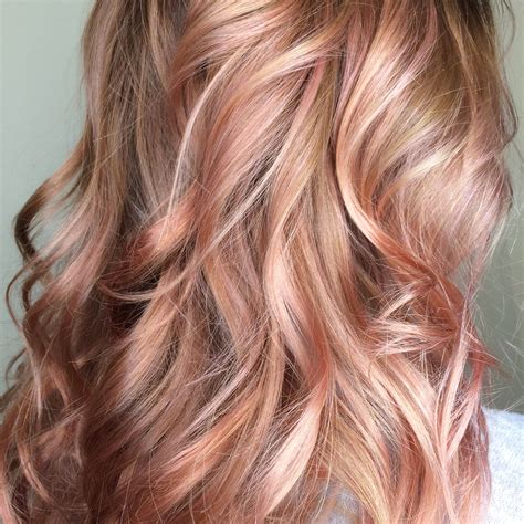 Beautiful Rose Gold Balayage Blush Balayage Hair Rose Hair Color