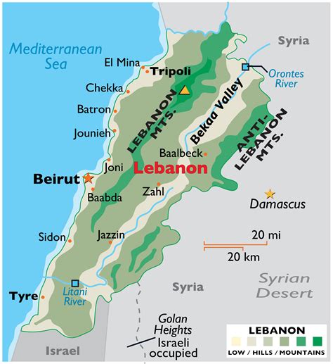 Lebanon Map Geography Of Lebanon Map Of Lebanon