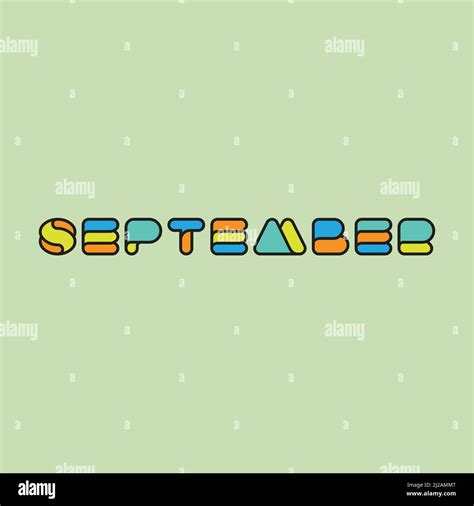 Nom Du Mois De Septembre Illustration Vectorielle Pour Poster Carte
