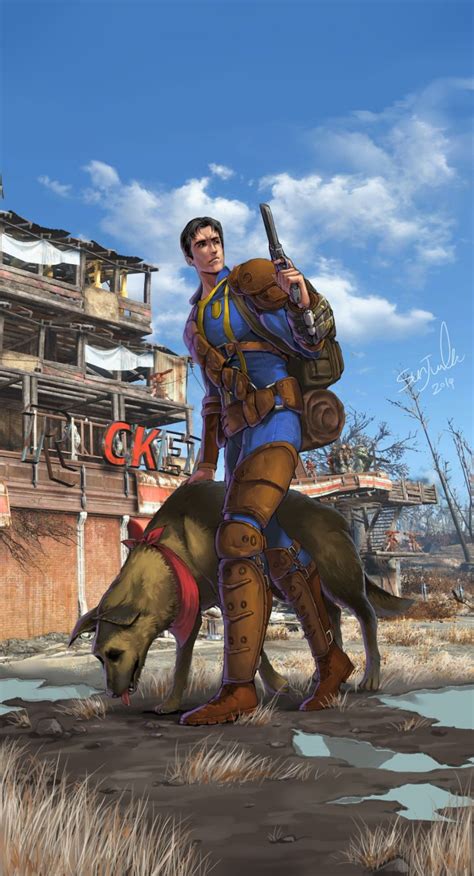 Fallout 4 Nate And Dogmeat By Skyblue Tube Fallout Fan Art Fallout