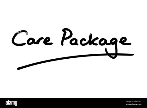 Care Package Handwritten On A White Background Stock Photo Alamy