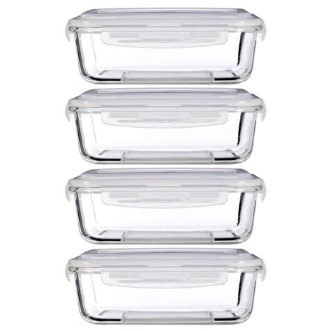 Freska 4pc 1520ml Borosilicate Glass Lunch Box