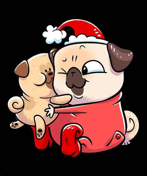 Elf Pug Snuggle Pug Digital Art By Tam Nguyen Art