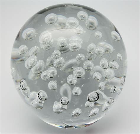 Clear Glass Paperweight With Bubbles Handcrafted Blown Glass Art Home Decor Glass Paperweights