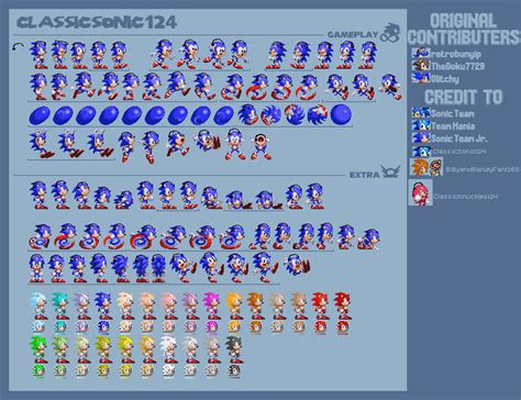 Classicsonic124 Sprite Sheet Srb2sonic Mania By Classicknuckles124
