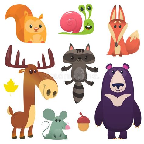 Cartoon Forest Animals Set Stock Vector Illustration Of Cute 144808453