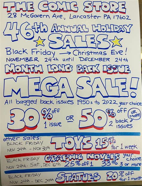45 Comic Stores Doing Black Friday Sales For 2023