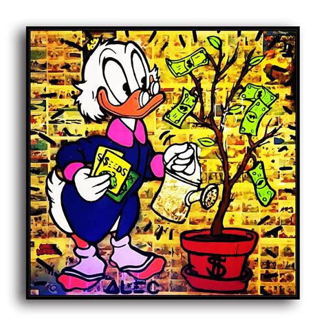 Alec Monopoly Scrooge Mcduck Cash Money Plant Hd Canvas Print Wall Art